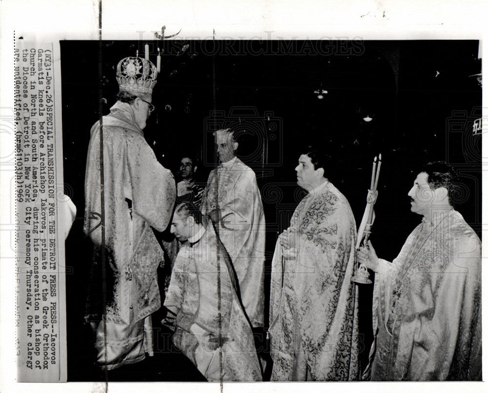 1969 Press Photo Iacovos Garmatis Archbishop Greek NY - Historic Images