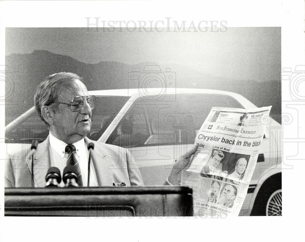 1986 Press Photo Chrysler,  Lee Iacocca - Historic Images