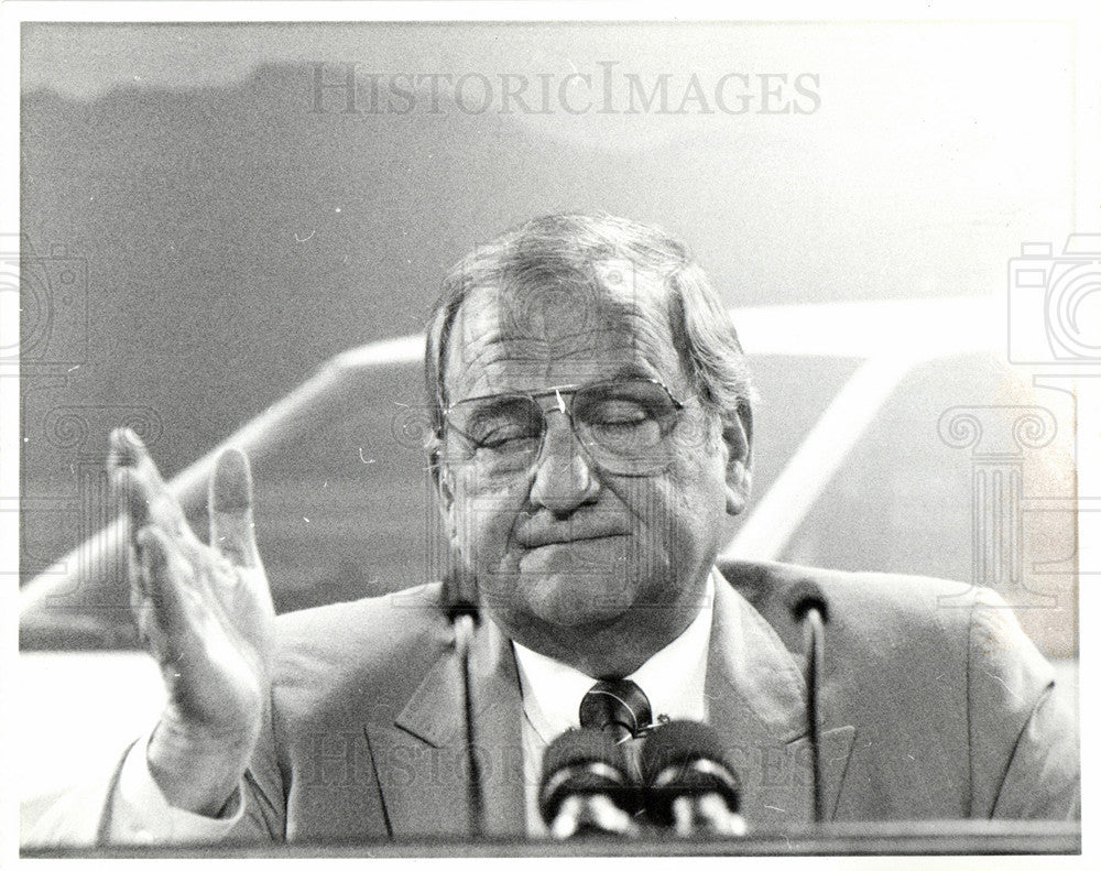 1985 Press Photo  Press Conference Lee Iacocca Photo - Historic Images