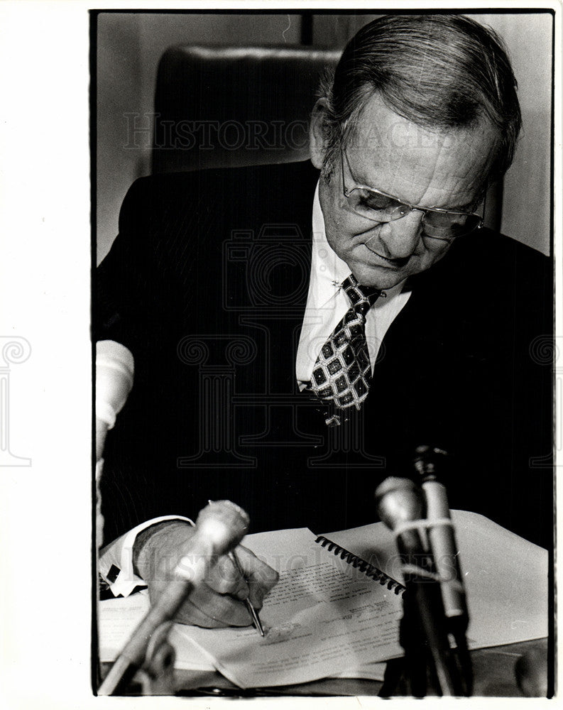 1980 Press Photo Detroit Lee Iacocca Chrysler President - Historic Images