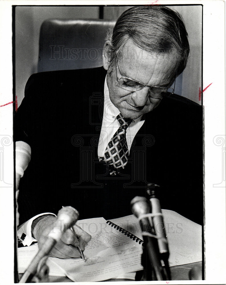 1980 Press Photo Lee Iacocca Chrysler Corporation CEO - Historic Images