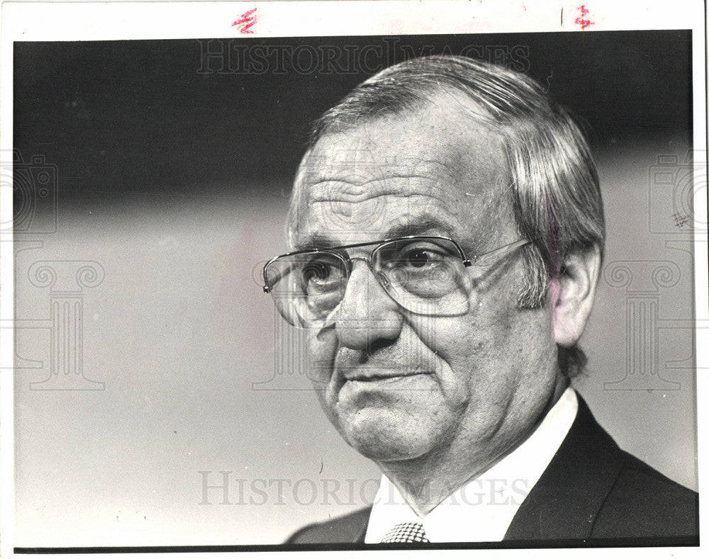 1982 Press Photo Lee Iacocca Chrysler Corporation CEO - Historic Images