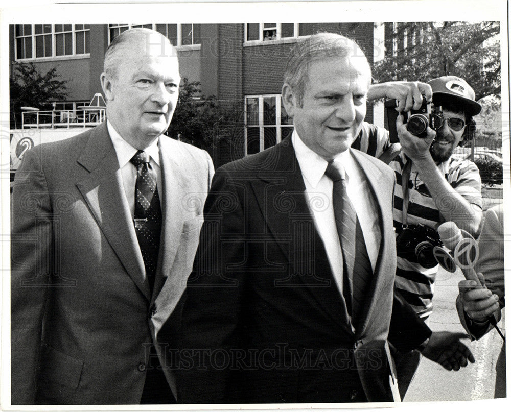 1979 Press Photo Lee Iacocca Chrysler UAW O'Brien - Historic Images