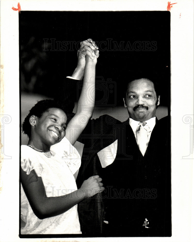 1984 Press Photo Jesse Jackson, campaign, pontiac - Historic Images