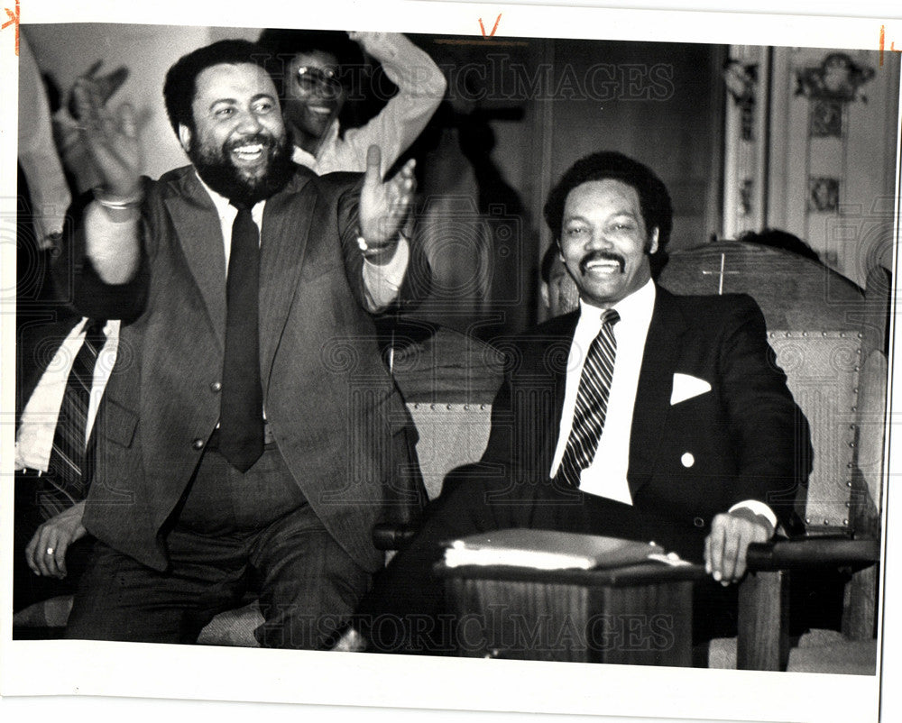 1983 Press Photo Jesse Jackson Anthony Campbell - Historic Images