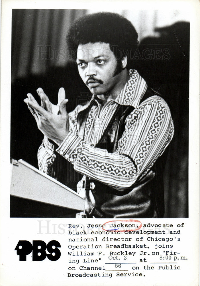 Press Photo Jesse Jackson Firing Line PBS - Historic Images