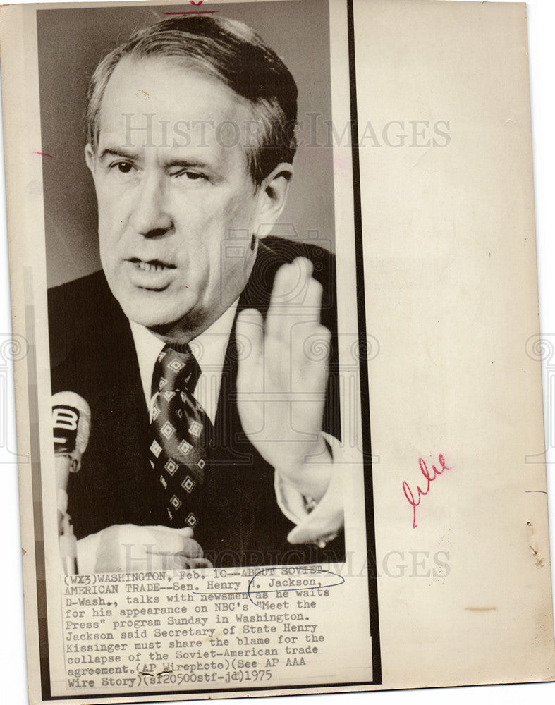 1975 Press Photo Henry M. Jackson Senator - Historic Images