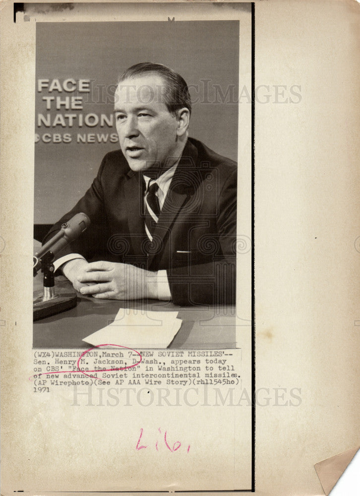 1971 Press Photo Henert Jackson Senator Congressman - Historic Images