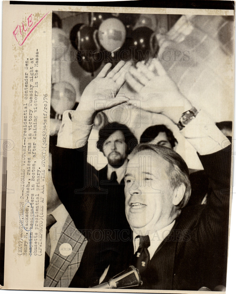 1976 Press Photo Senator Henry Jackson Boston Mass - Historic Images