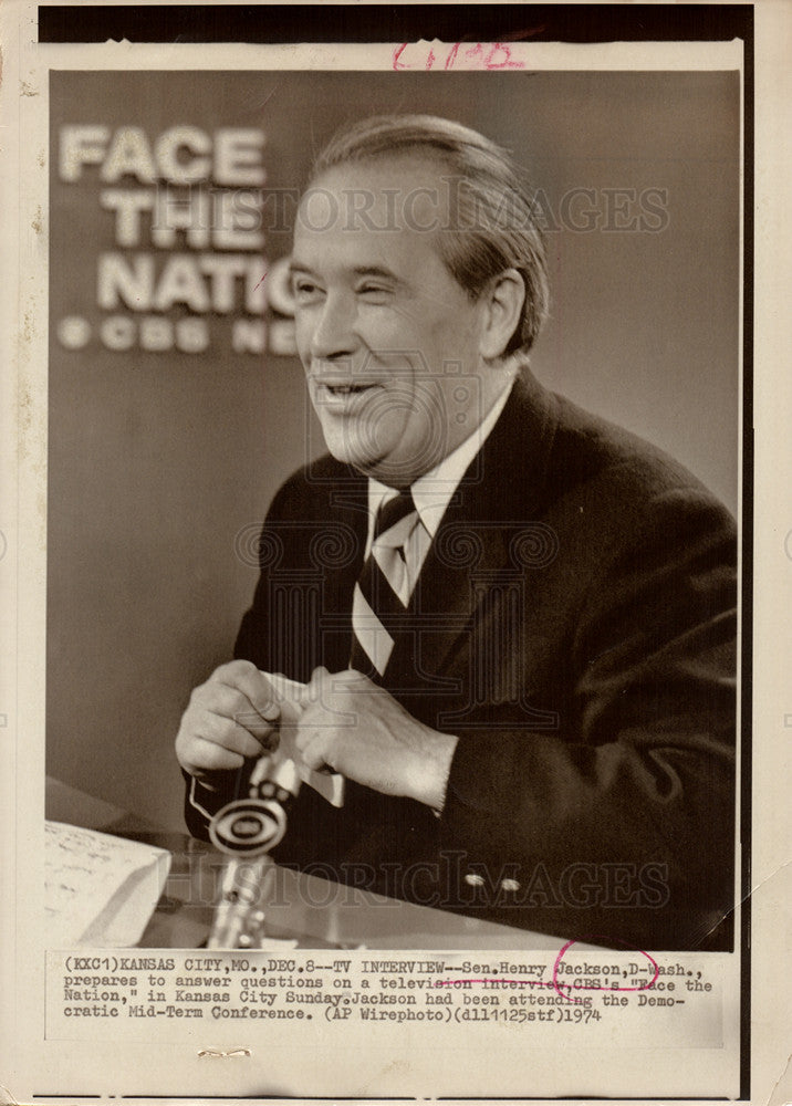 1974 Press Photo Senator Henry Jackson Democrat Kansas - Historic Images