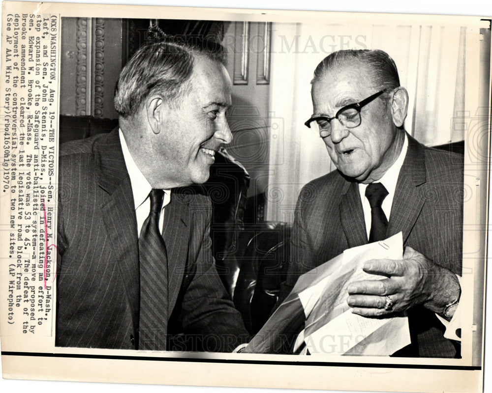 1970 Press Photo Senator Henry M. Jackson John Stennis - Historic Images