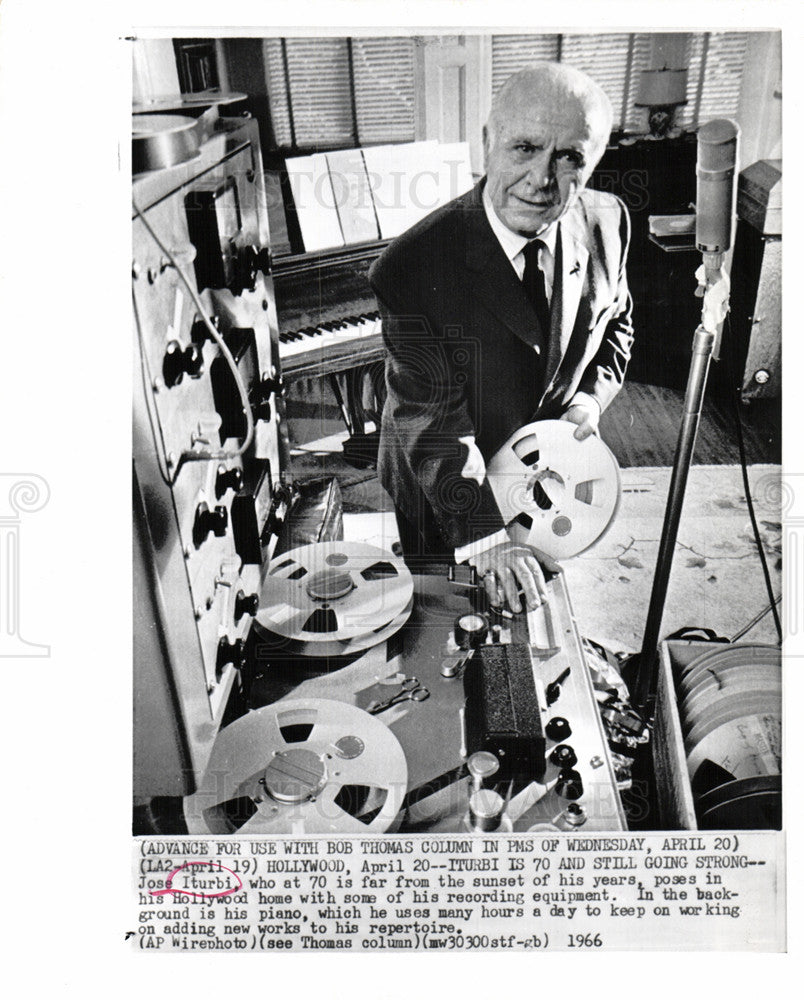 1966 Press Photo Jose Iturbi, Hollywood, 1966 - Historic Images