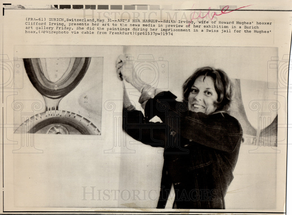 1974 Press Photo Howard Hughes Edith Clifford Irving - Historic Images