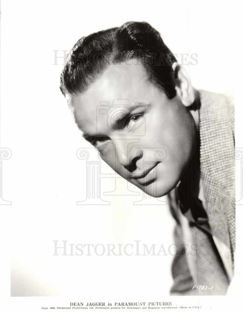 1934 Press Photo Dean Jagger American actor. - Historic Images