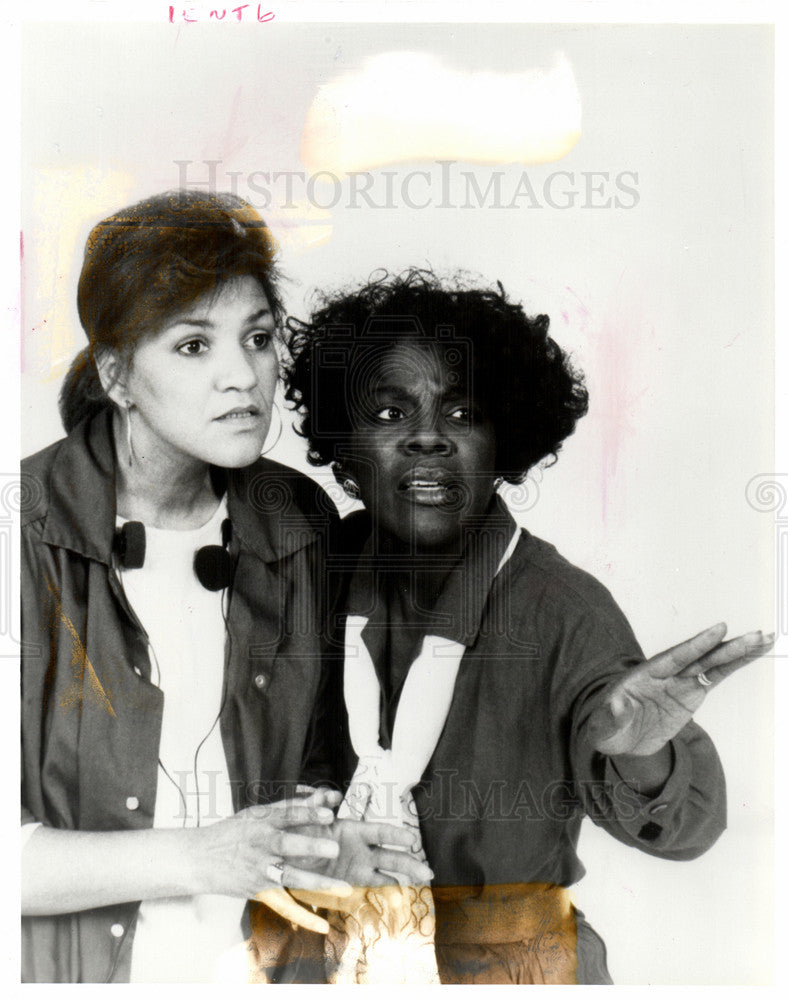 1990 Press Photo Andre Frye, left and playwright Marsha - Historic Images