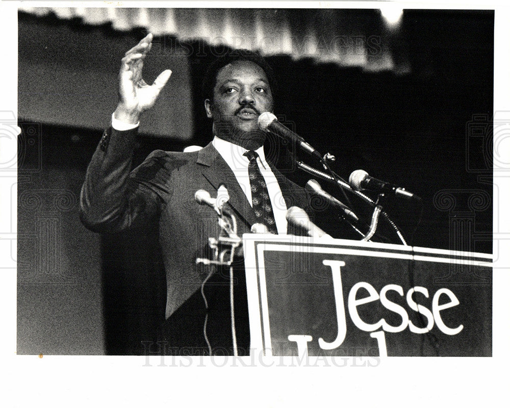 Press Photo Jesse Jackson black leader Reverend - Historic Images