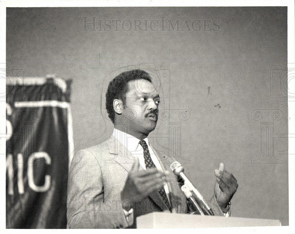 1988 Press Photo Jesse Jackson campaign detroit - Historic Images