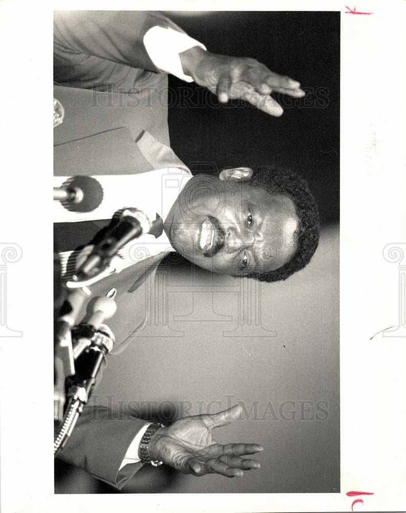 1987 Press Photo Jesse Jackson American minister - Historic Images