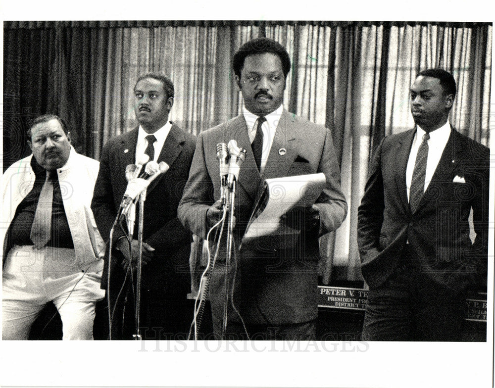 1987 Press Photo Jesse Jackson, activist, speech - Historic Images