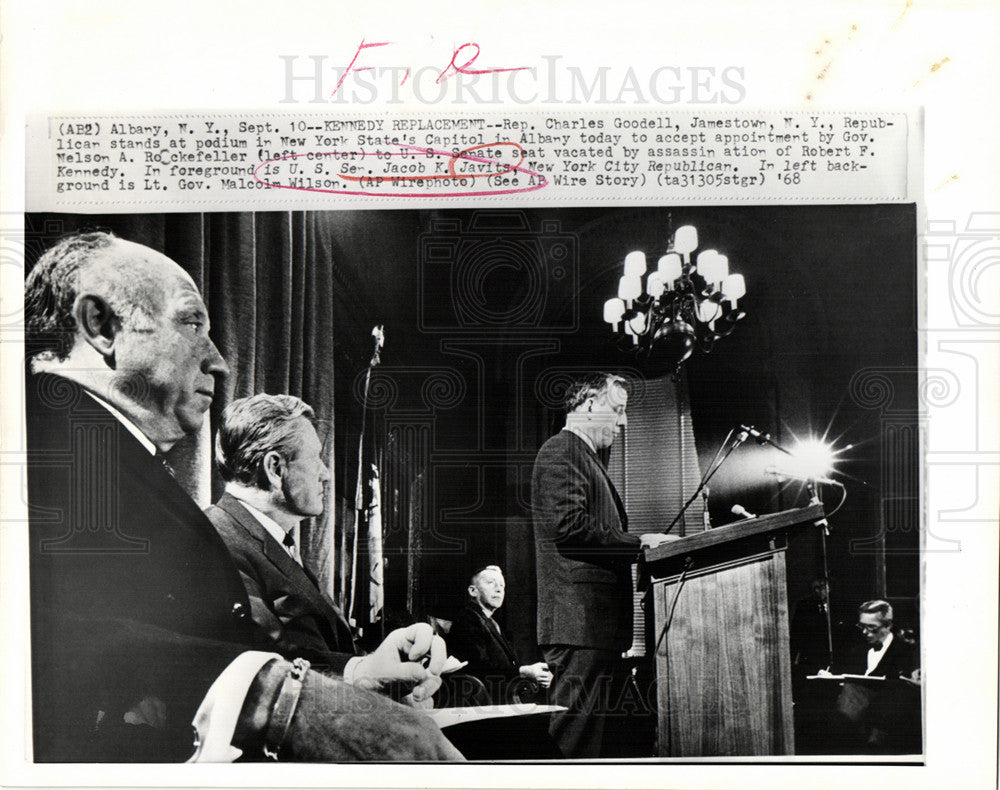 1968 Press Photo Jacob K.Javits Senator New York - Historic Images