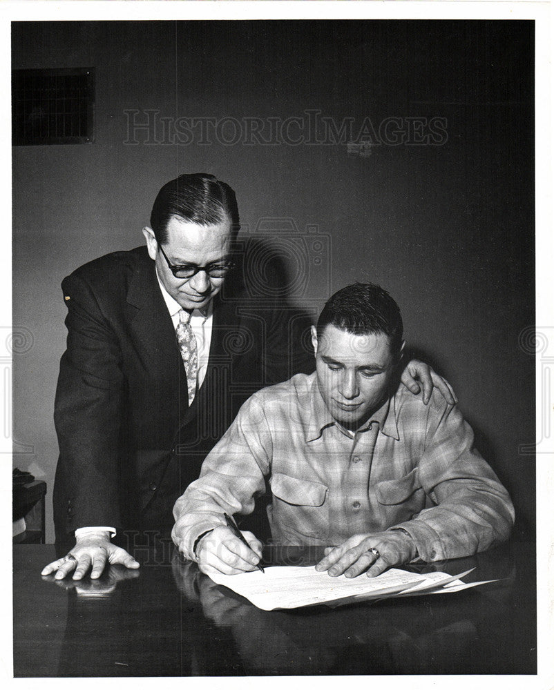 1956 Press Photo Don Donald Jasper boxer Art Greenwald - Historic Images