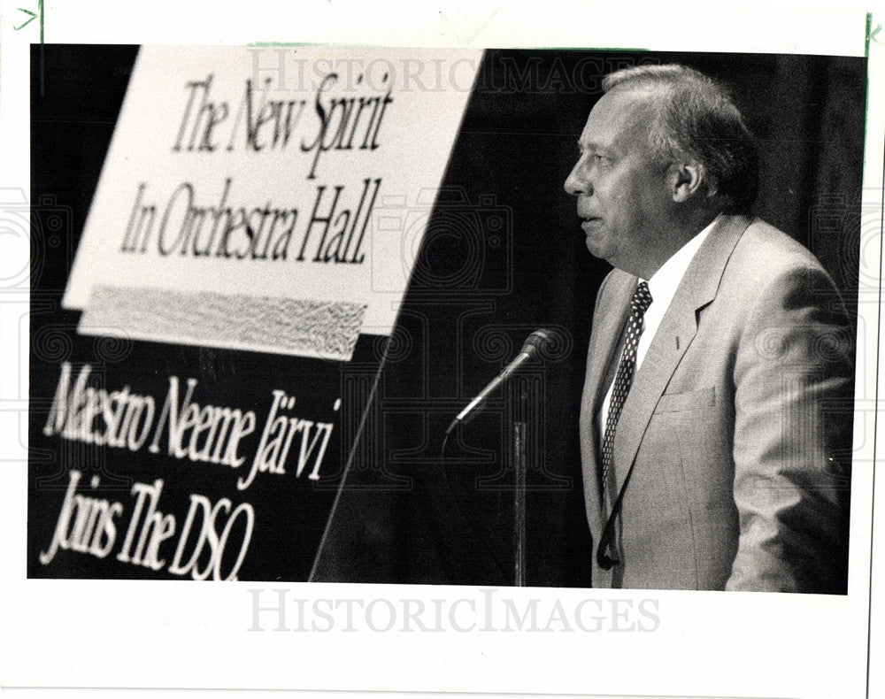 1990 Press Photo Neeme Jarvi,Detroit Symphony Orchestra - Historic Images