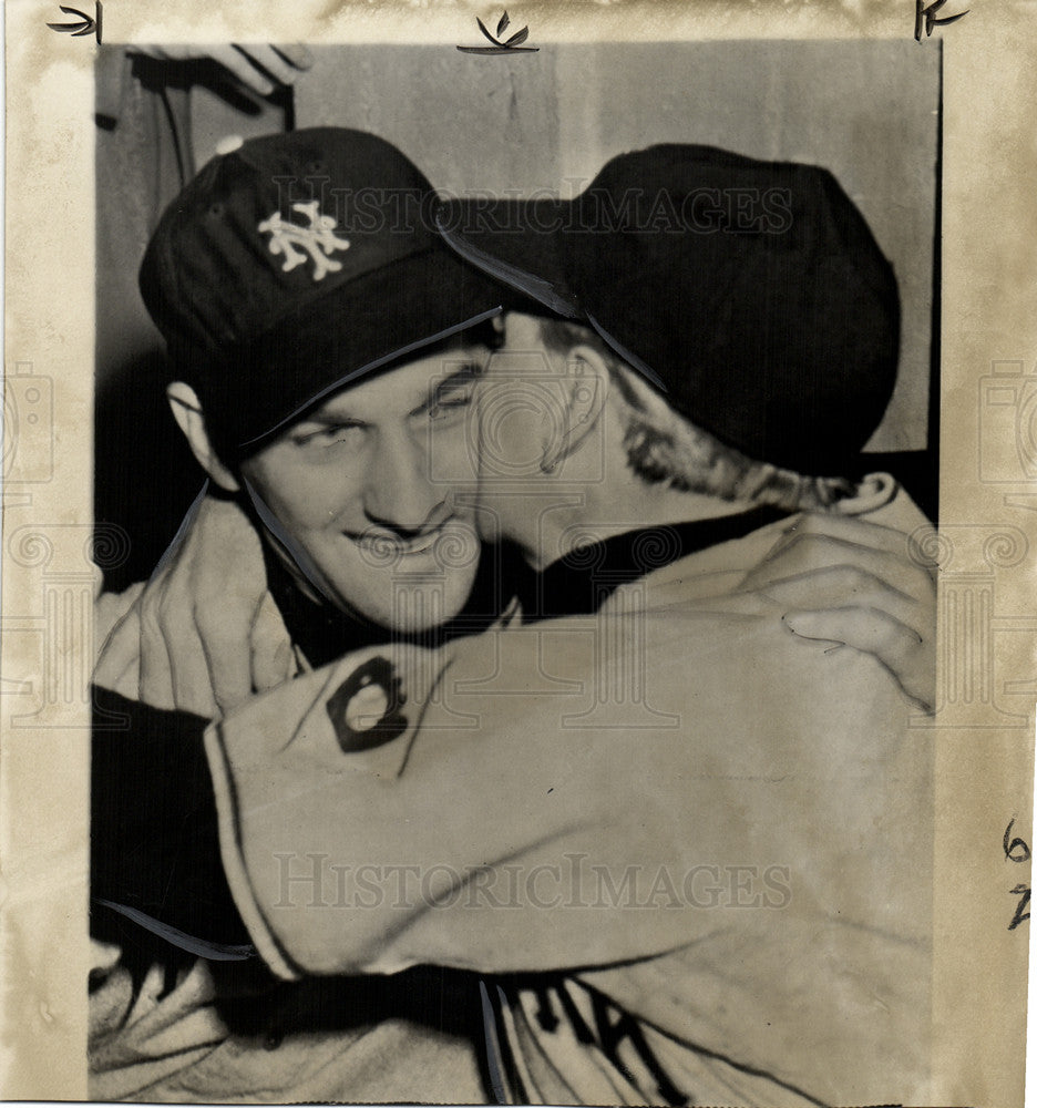 1951 Press Photo Larry Jansen Giants Leo Durocher - Historic Images