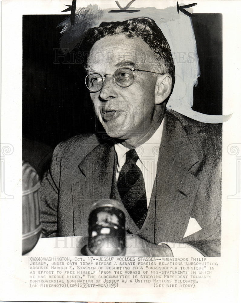 1951 Press Photo Philip Jessup Harold E. Stassen - Historic Images