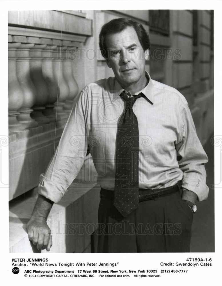 1994 Press Photo Peter Jennings News Anchor - Historic Images