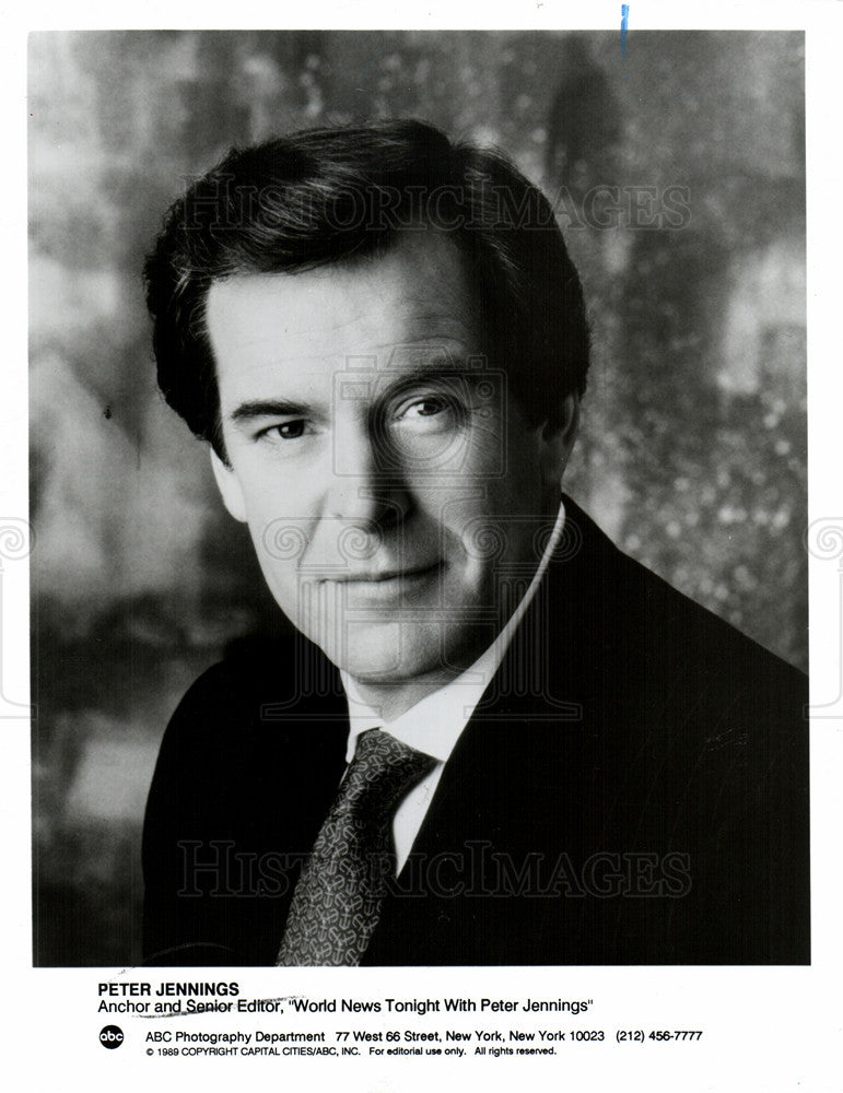 1990 Press Photo Peter Jennings anchor journalist ABC - Historic Images