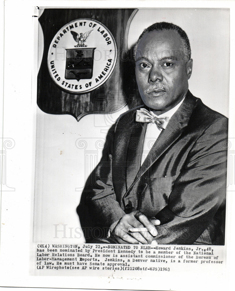 1963 Press Photo Howard Jenkins Labor Relations Board - Historic Images