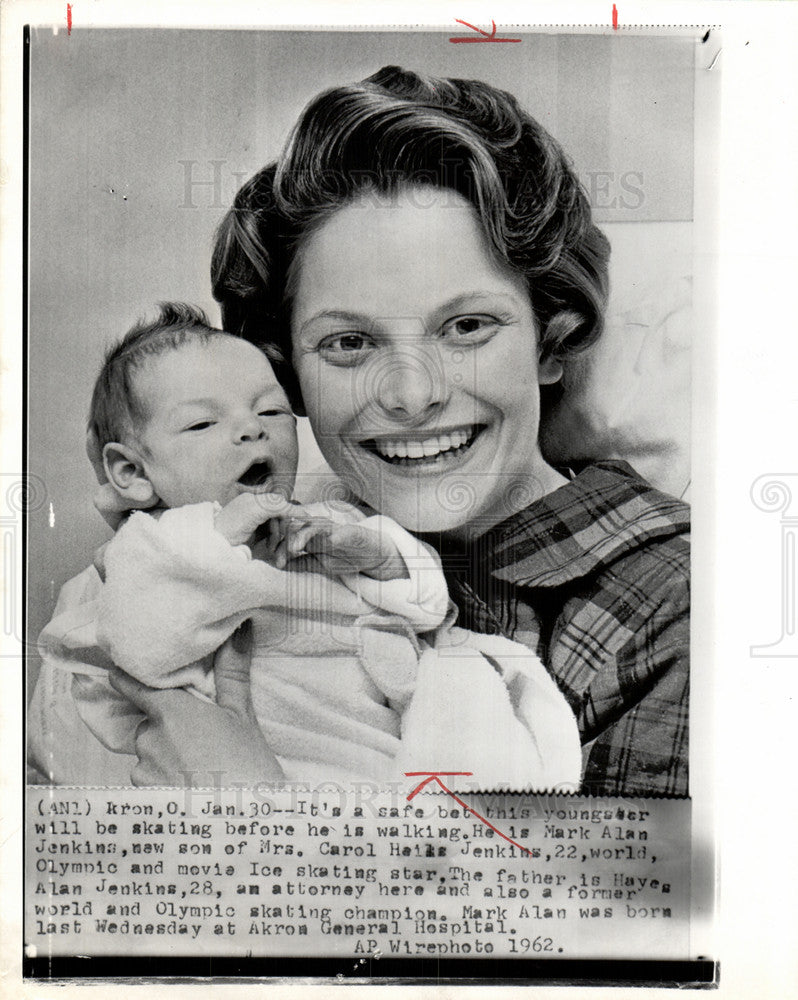 1962 Press Photo Carol Heiss Jenkins Mark Alan skater - Historic Images