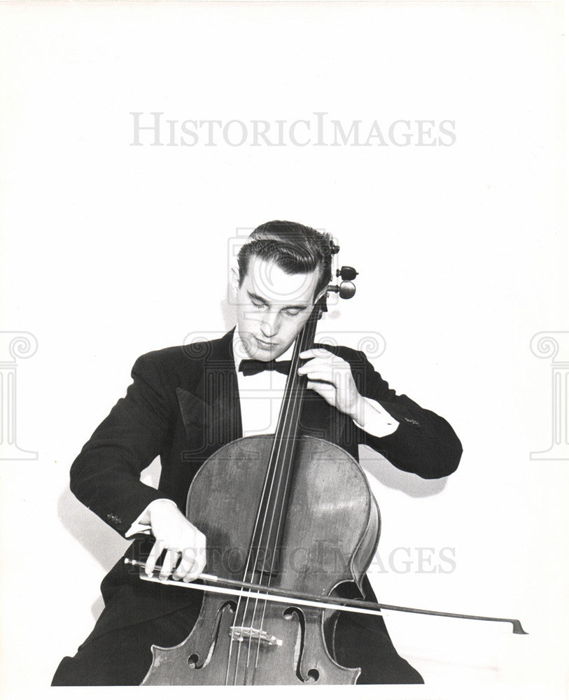 1954 Press Photo Jerome Jellinek celloist Detroit Symph - Historic Images