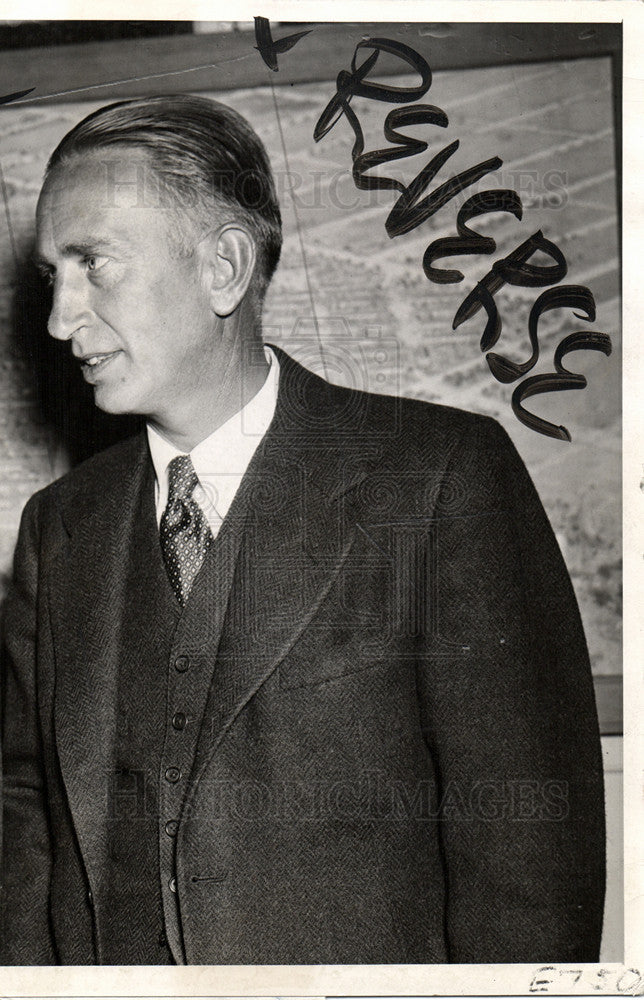 1940 Press Photo Mayor Edward J. Jeffries,politician - Historic Images