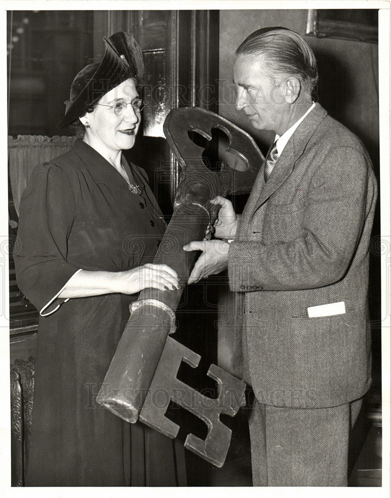 1941 Press Photo Edward Jeffries mayor Detroit Politics - Historic Images