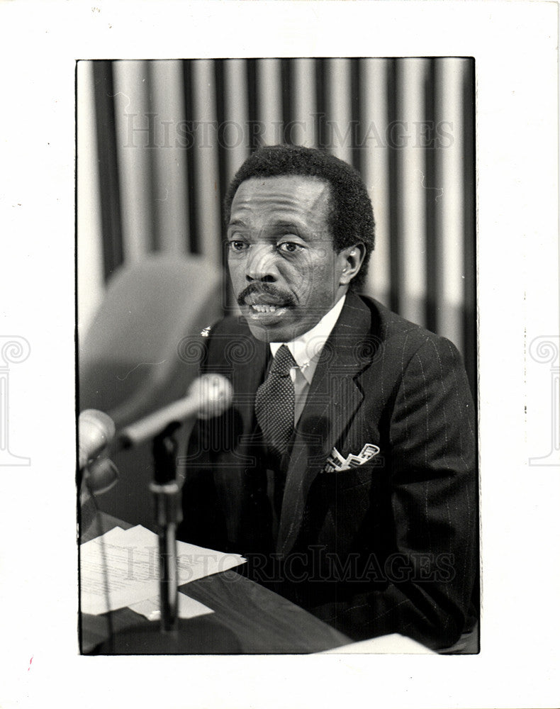 1981 Press Photo Arthur Jefferson Detroit schools MI - Historic Images