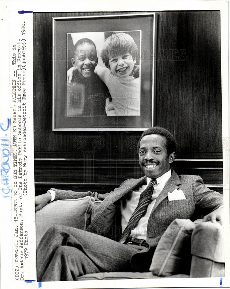 1979 Press Photo Arthur Jefferson Detroit Public School - Historic Images