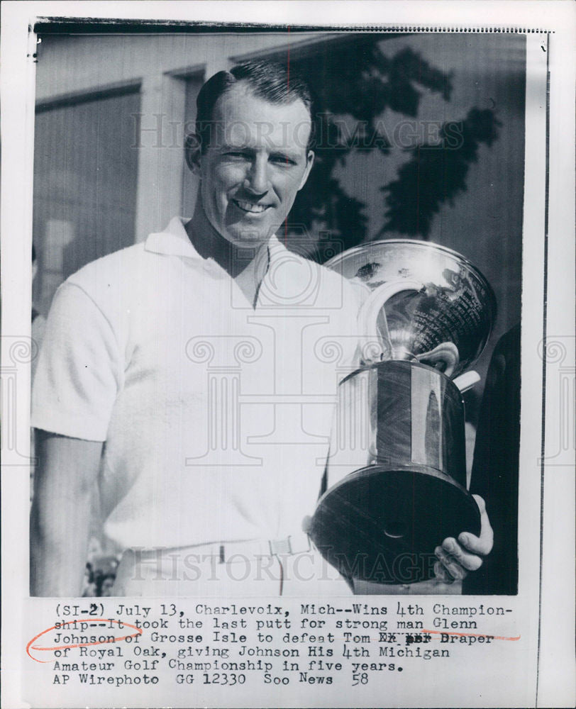 1958 Press Photo Glenn Johnson Michigan Amateur Golf - Historic Images