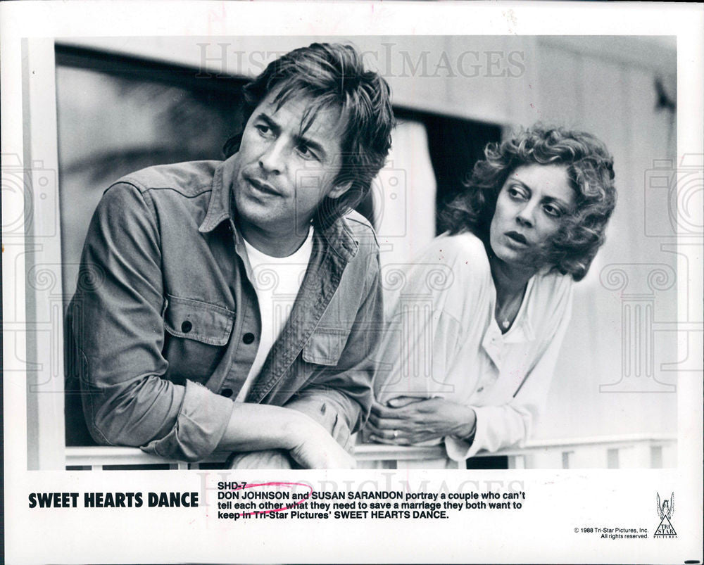 1988 Press Photo Don Johnson Susan Sarandon Sweet Dance - Historic Images