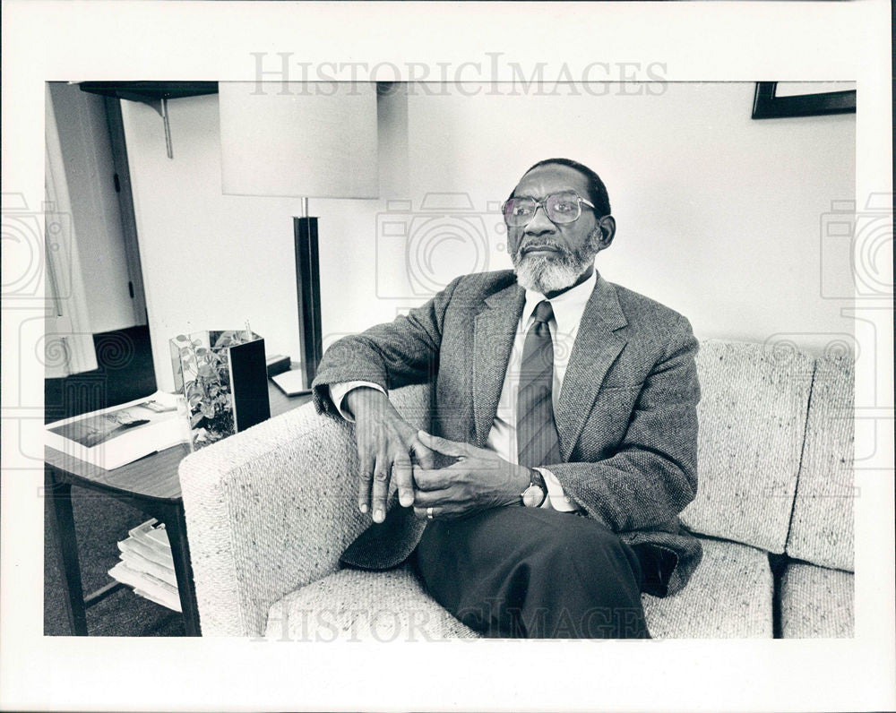 1987 Press Photo Arthur Johnson NAACP Detroit president - Historic Images