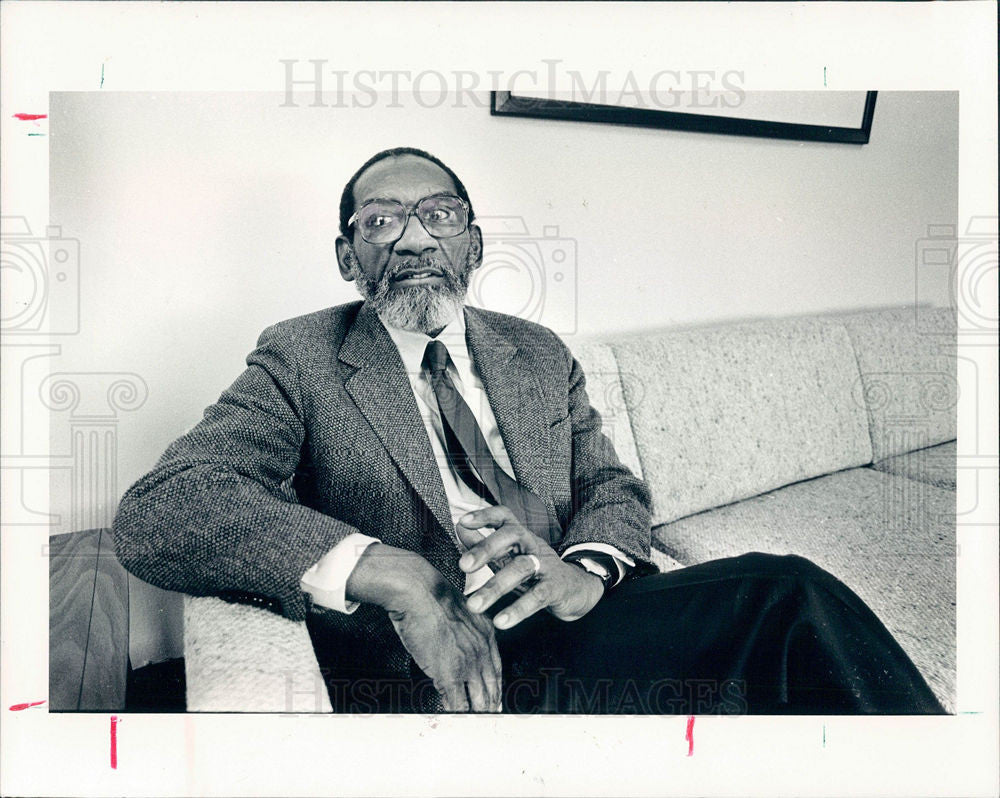 1987 Press Photo Arthur Johnson NAACP Detroit Michigan - Historic Images