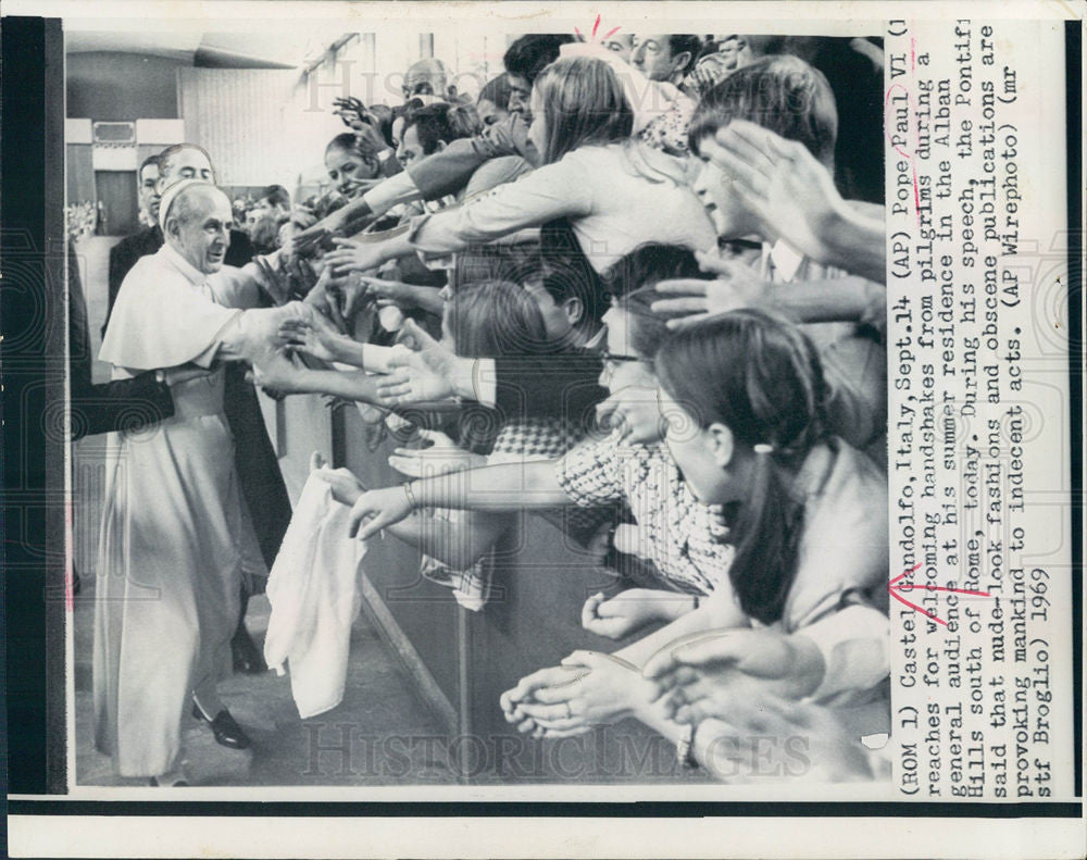 1969 Press Photo Pope Paul VI - Historic Images