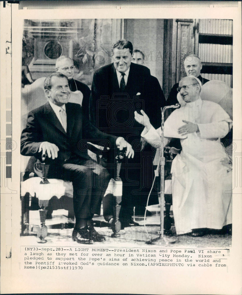 1970 Press Photo President Nixon Pope Pawl VI - Historic Images