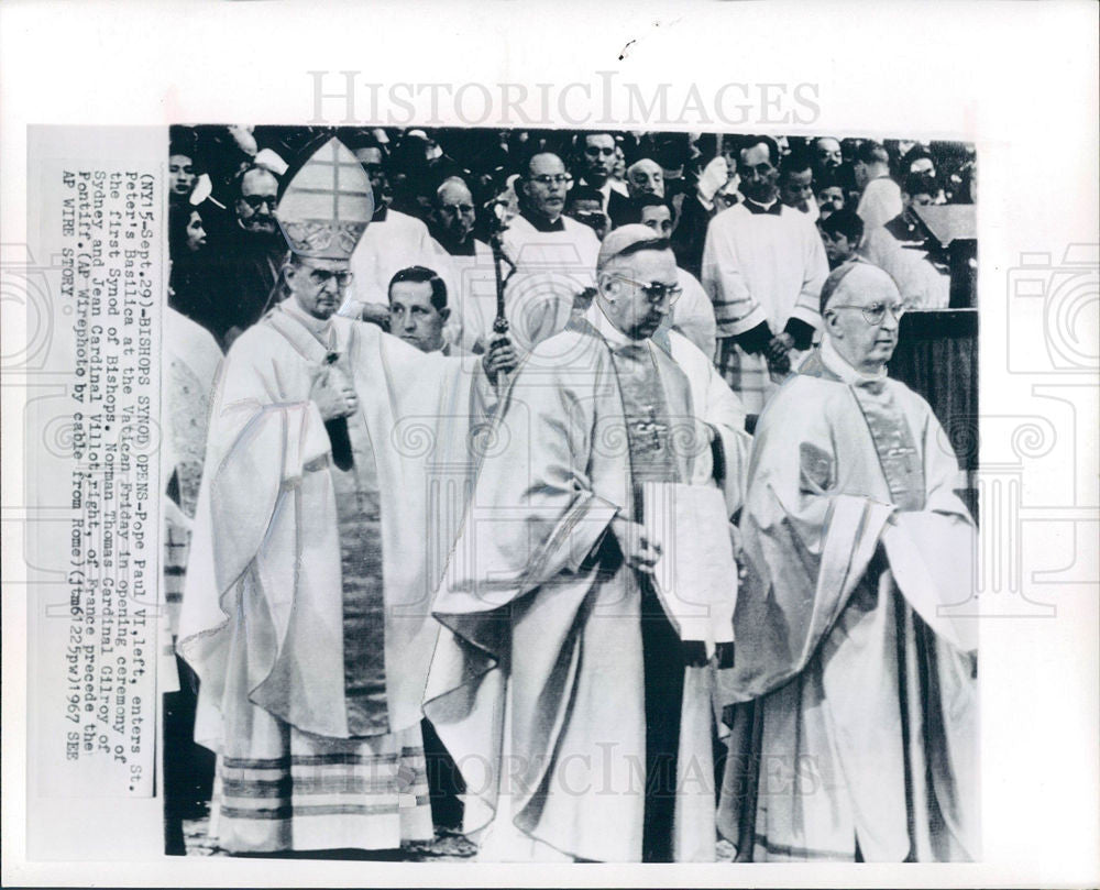 1967 Press Photo Pope Paul - Historic Images