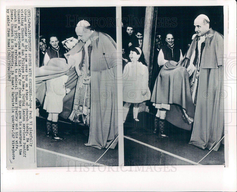 1967 Press Photo Pope Paul VI Catholic Church Vatican - Historic Images