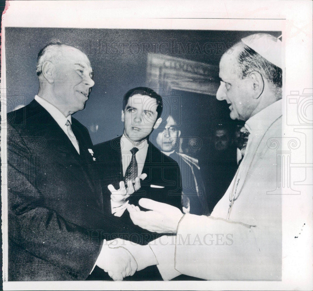 1967 Press Photo pope paul Soviet President Podgorny - Historic Images