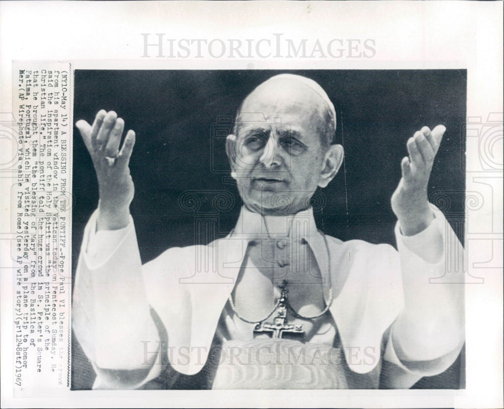 1967 Press Photo POPE PAUL VI vatican blesses apartment - Historic Images