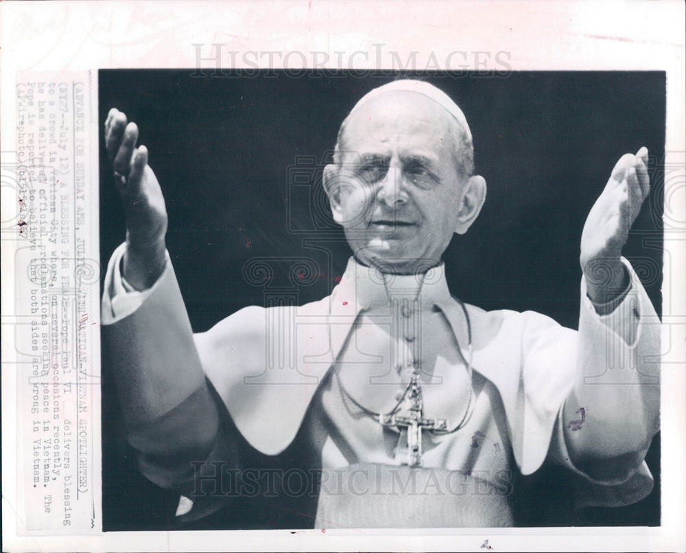 1967 Press Photo Pope Paul VI - Historic Images