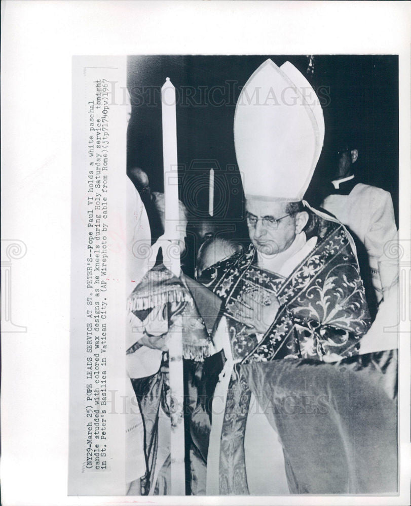 1967 Press Photo Pope Paul VI St. Peter&#39;s Basilica - Historic Images