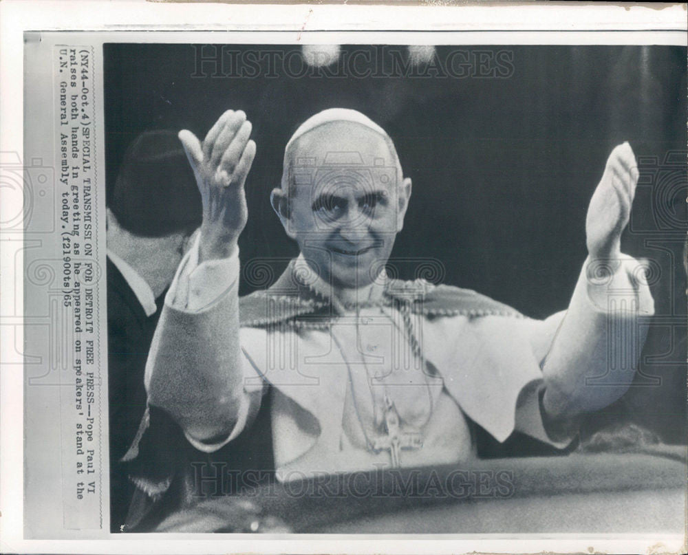 1965 Press Photo Paul VI saluted St Patrick&#39;s Cathedral - Historic Images